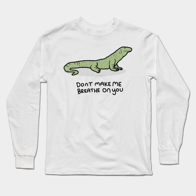 Grumpy Komodo Dragon Long Sleeve T-Shirt by grumpyanimals